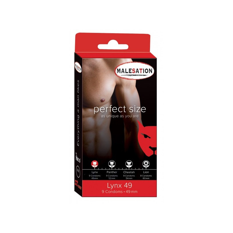 Malesation Lynx kondomer - 49 mm (S) - 9-pak