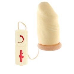 Latex penisforlænger - glat med vibrator